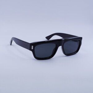 Saint Laurent SL762 001 Sunglasses Black Square Frame, Grey Lenses